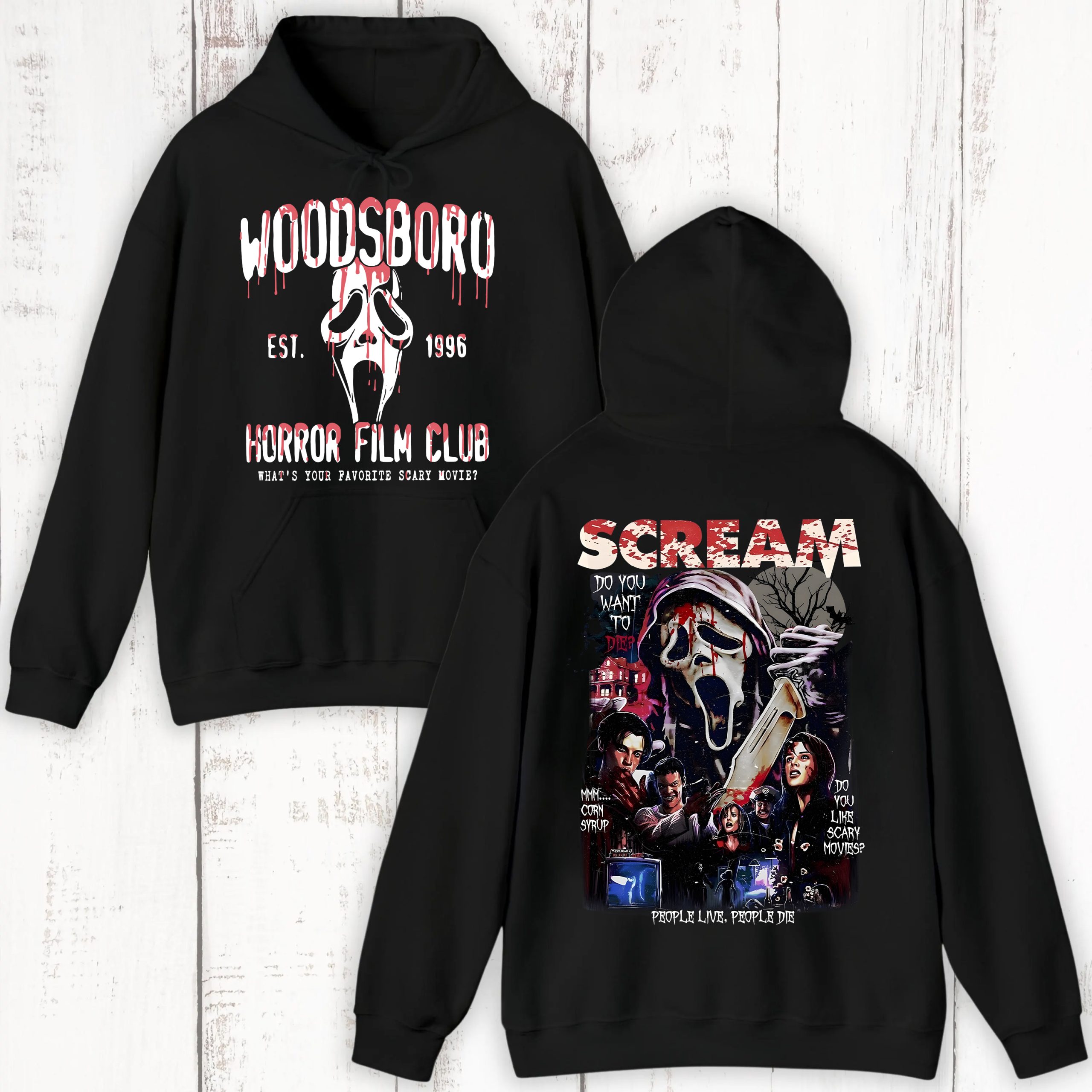 Vintage 90s Halloween Scream Hoodie 1