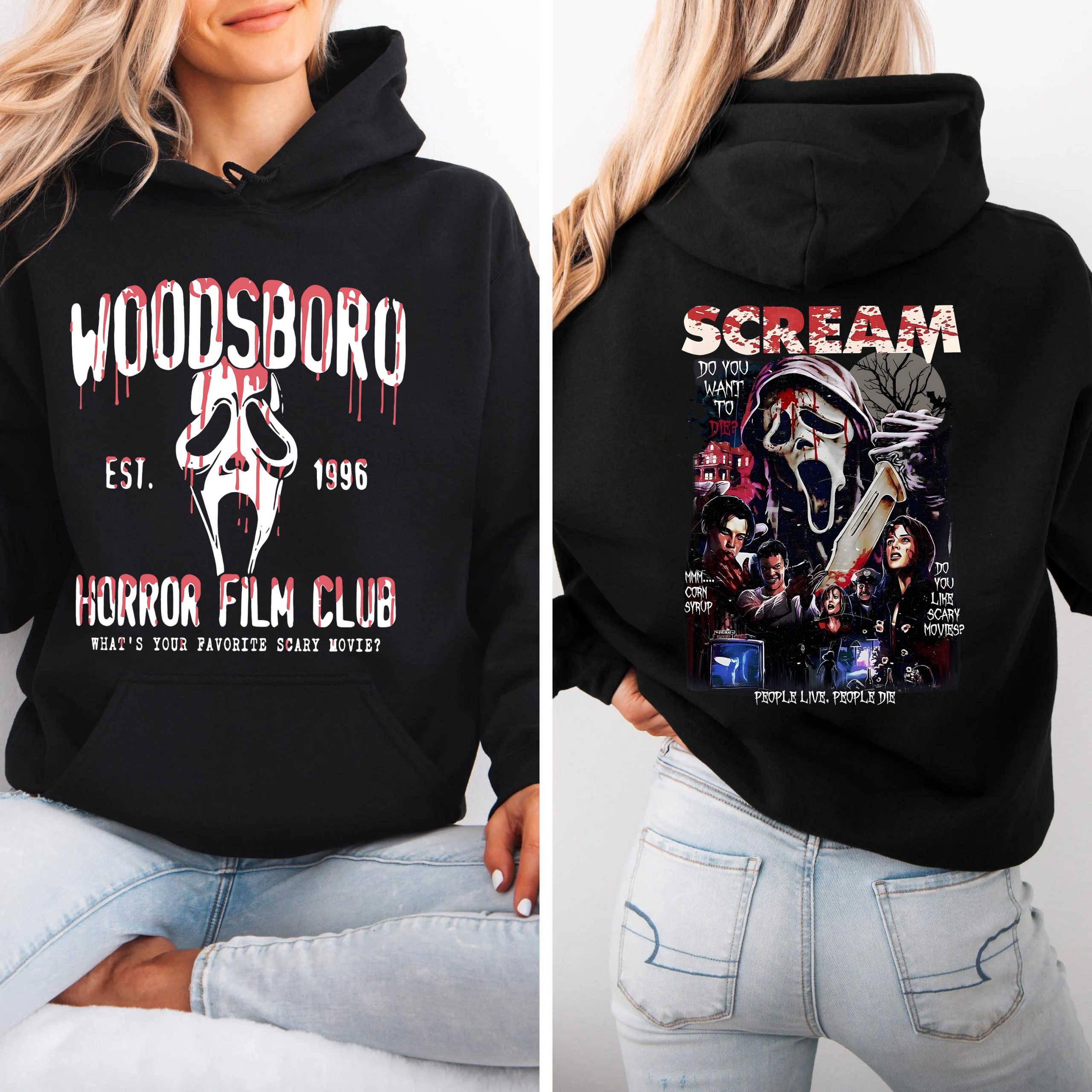 Vintage 90s Halloween Scream Hoodie 5