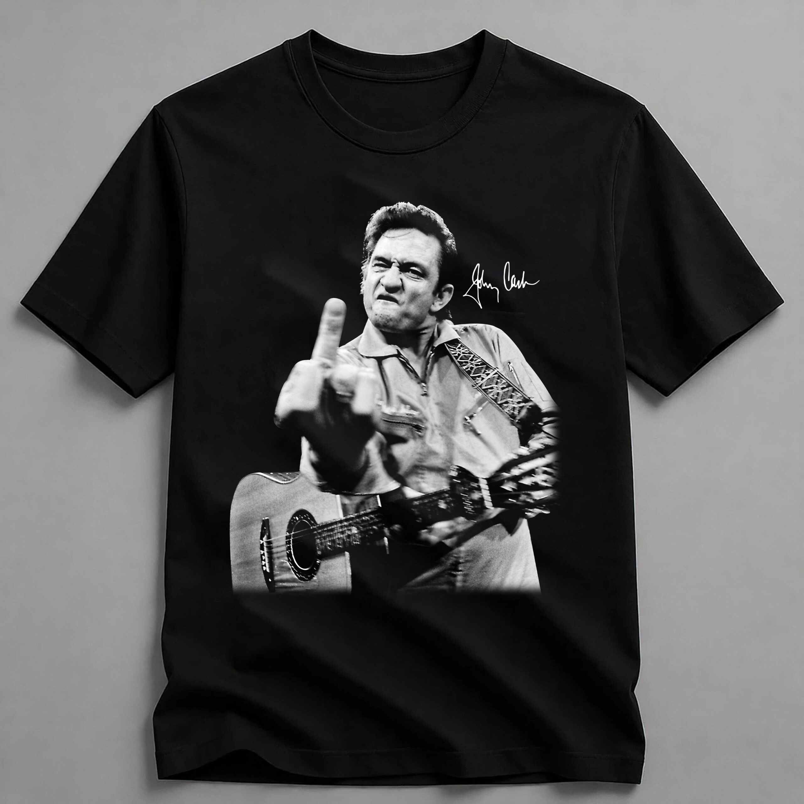 Vintage Johnny Cash Comfort Colors T-Shirt, Johnny Cash Middle Finger Tee (1)