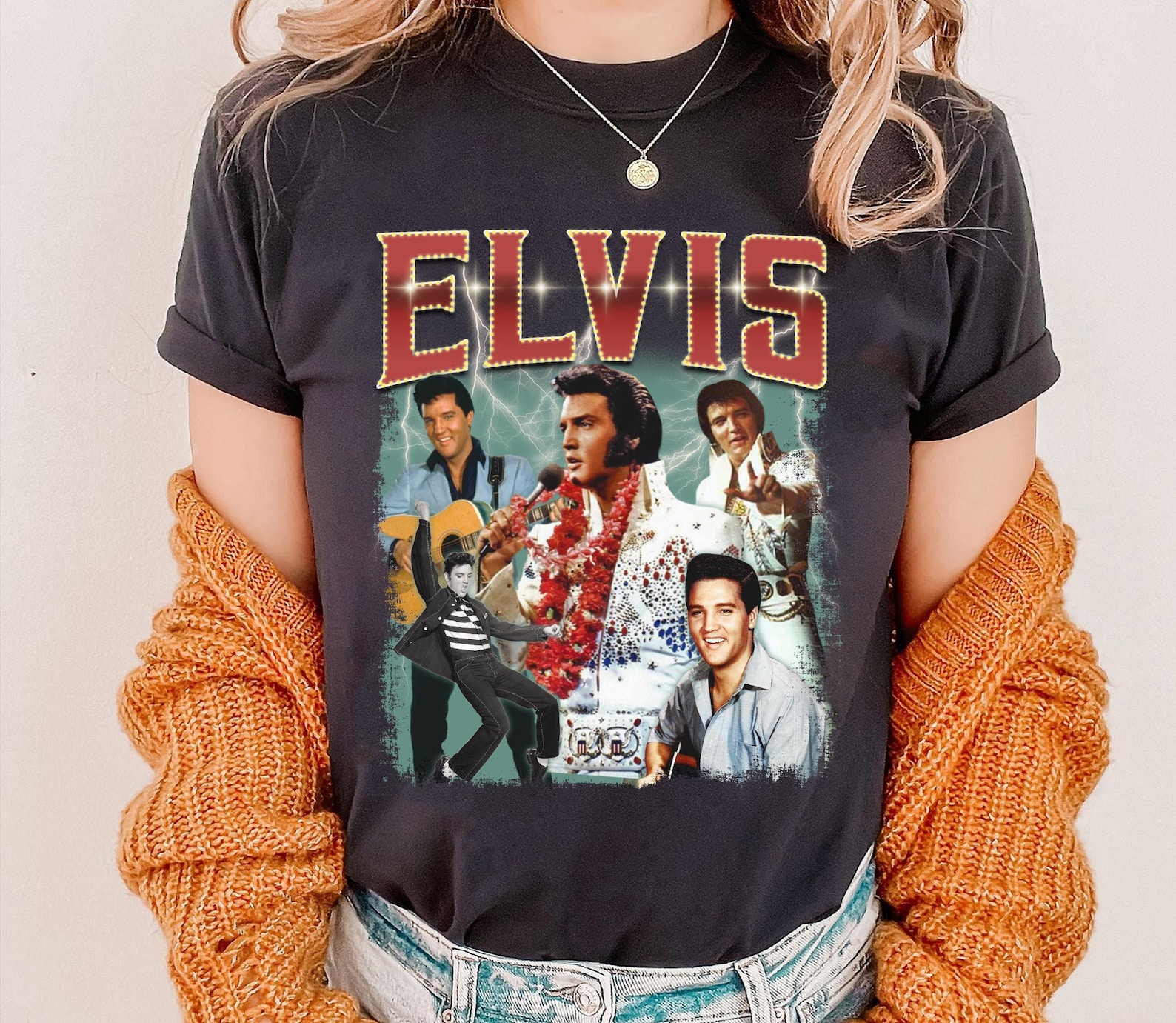 Elvis 90s Vintage Shirt, King Of Rock T-Shirt (2)