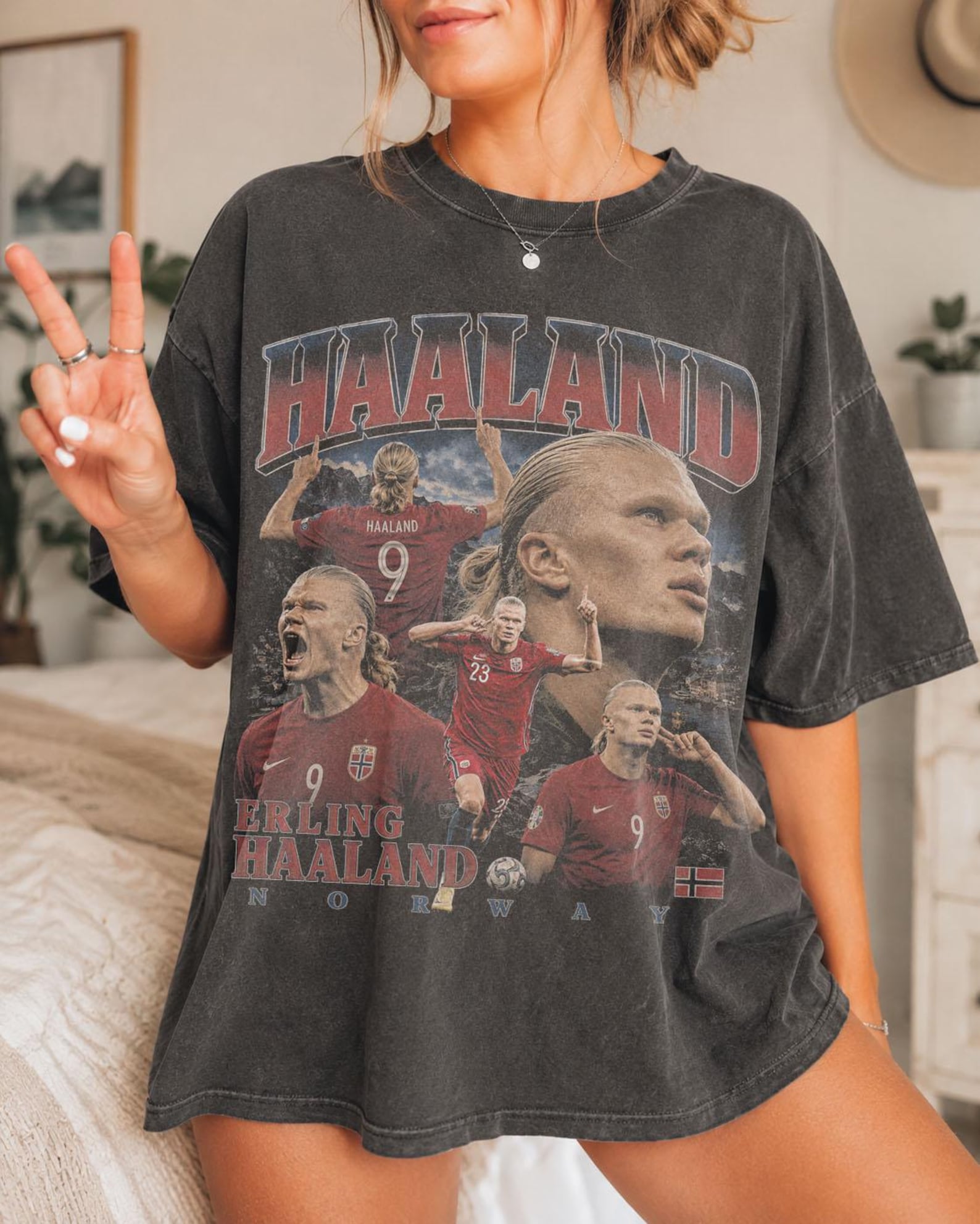 Erling Haaland Shirt, Haaland Norway Vintage T-Shirt (2)