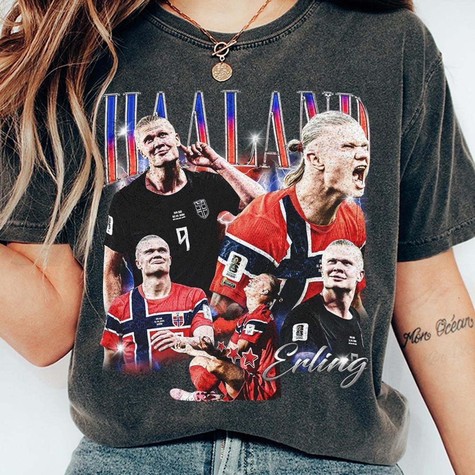 Erling Haaland Soccer World Vintage Comfort Colors Shirt (2)