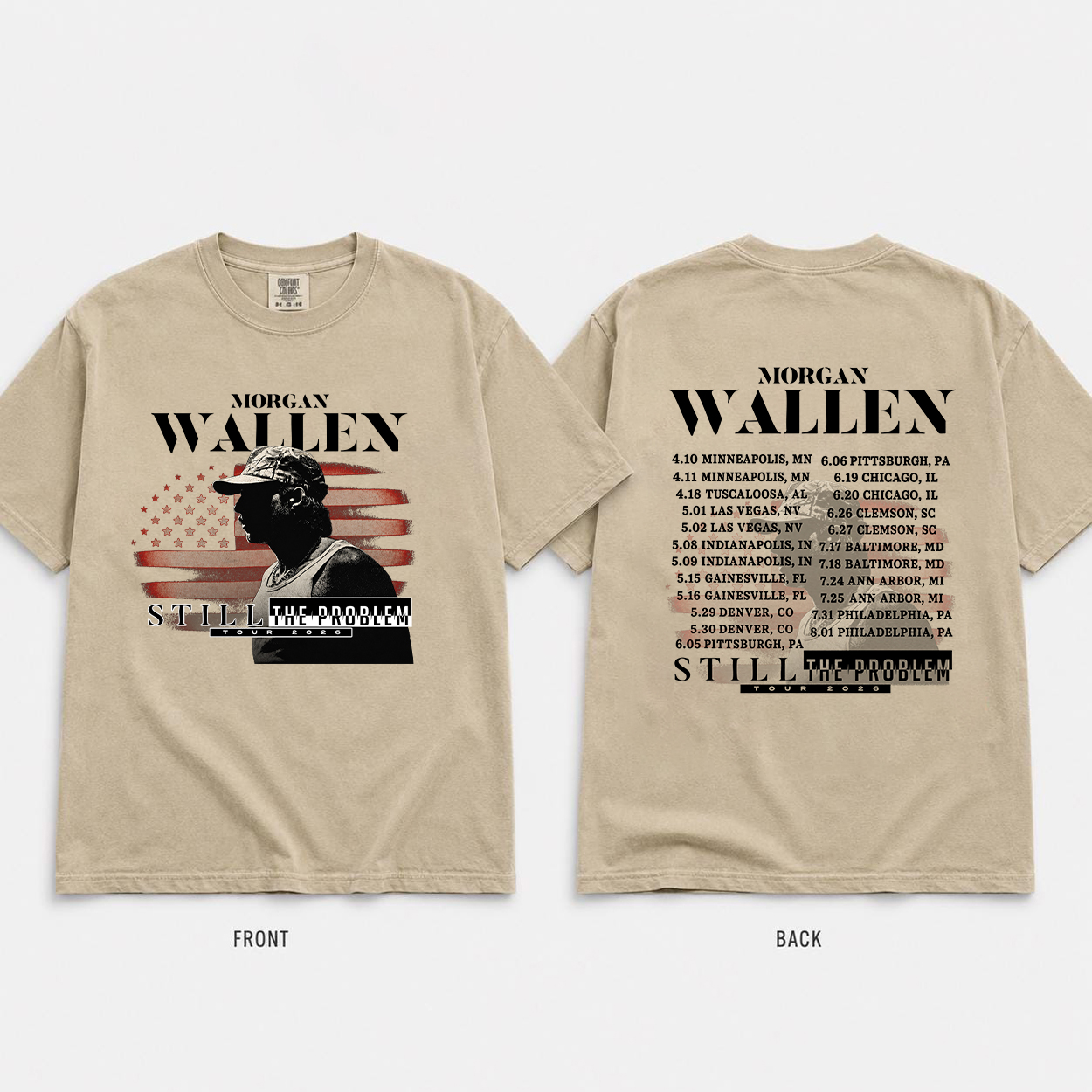 Morgan Wallen Still The Problem Tour 2026 Comfort Colors Double Sided Shirt (1)