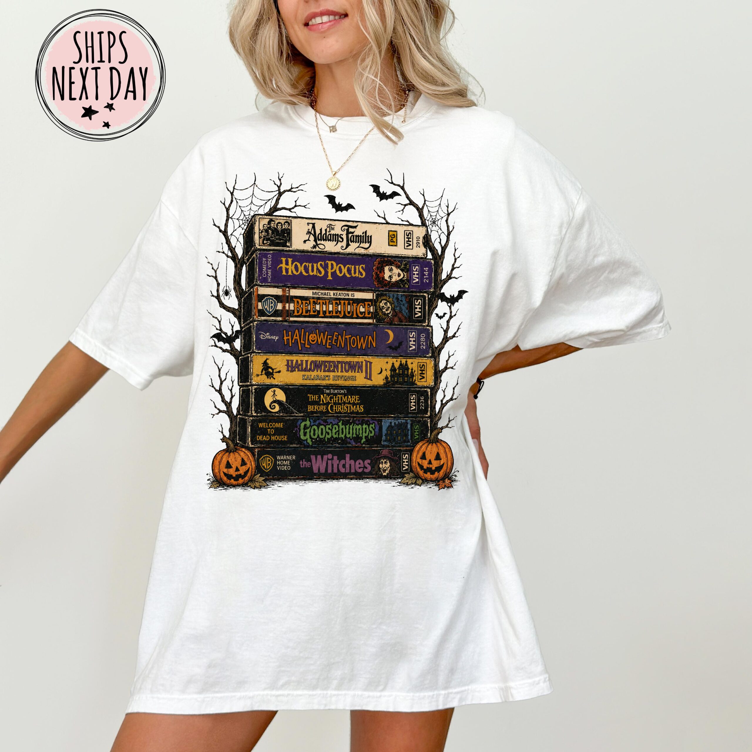 Vintage Halloween VHS Tee, Retro Spooky Season Shirt (4)